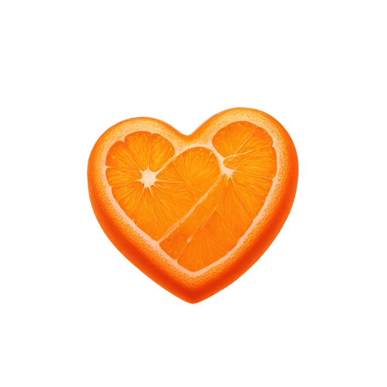 genmoji : A orange heart-shaped sugar candy