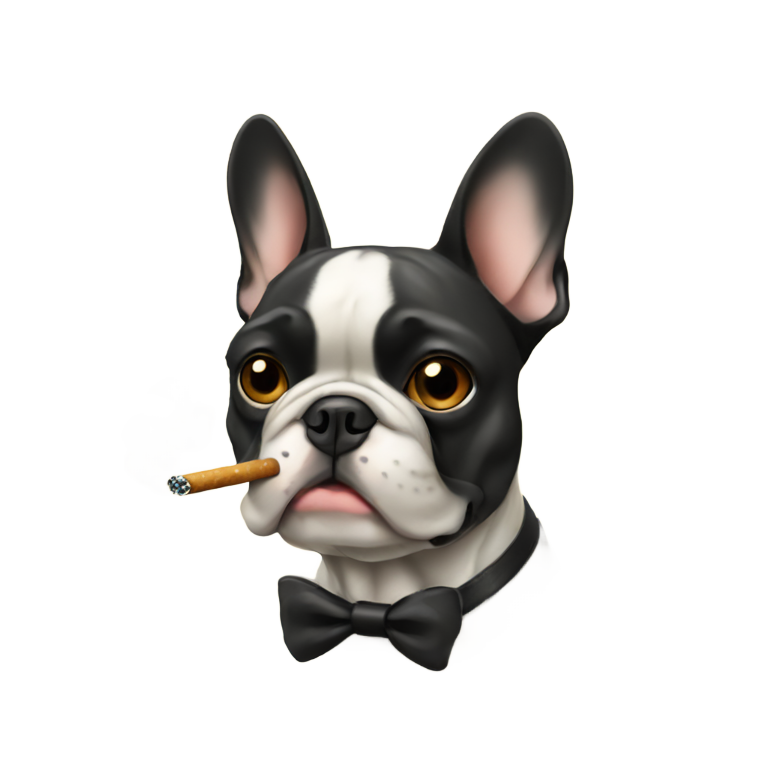 genmoji: French  bulldog smoking