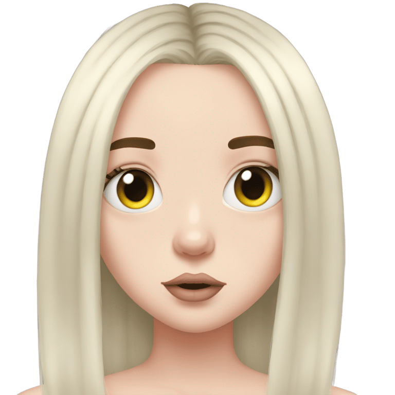 genmoji: billie eilish wearing big eyelashes