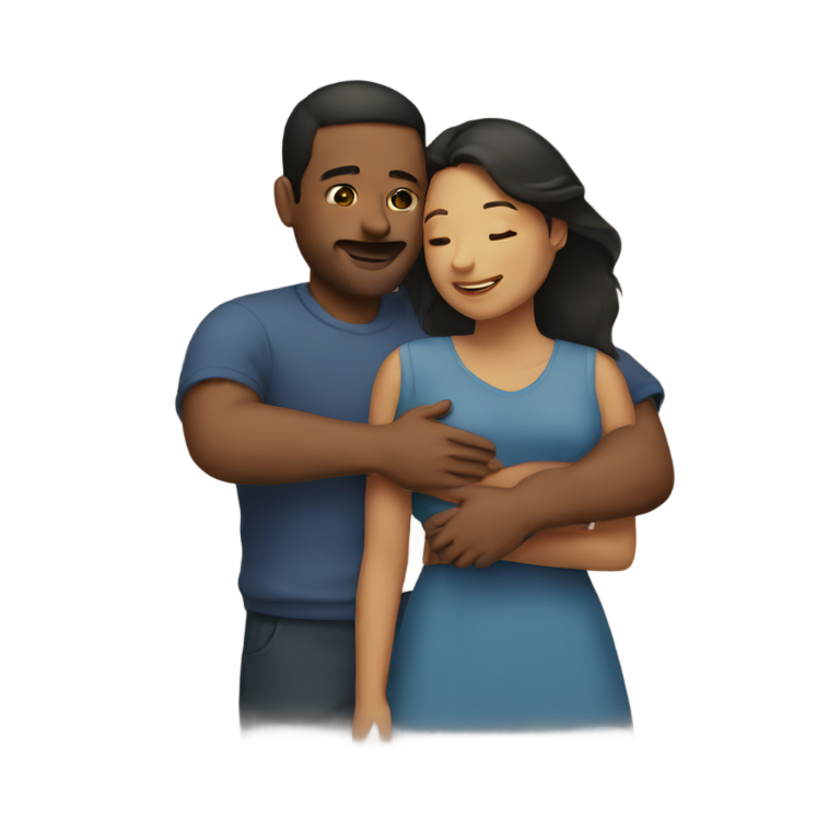 絵文字：男女が抱き合う