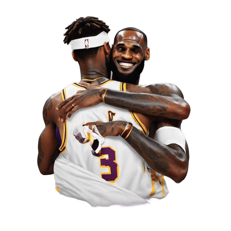 絵文字：Lebron James Hugging Bronny