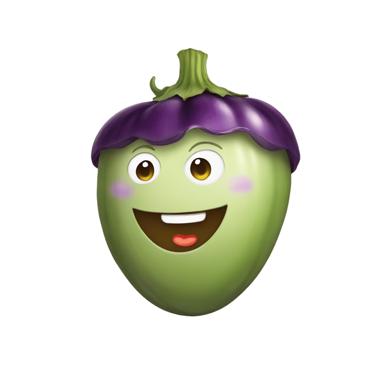 genmoji：A smiling eggplant