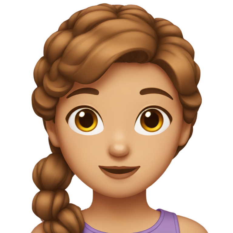genmoji : cat with girl brown hair