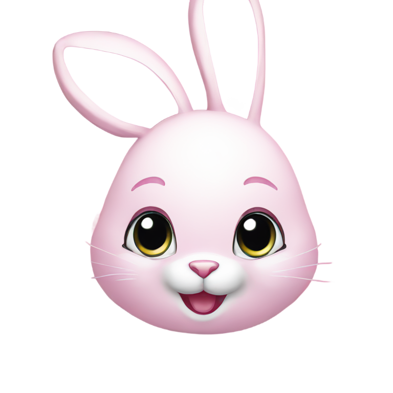 genmoji：粉色可爱的复活节兔子靠近彩蛋
