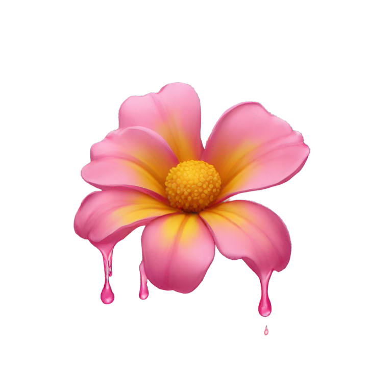 genmoji : Fleur dégoulinante