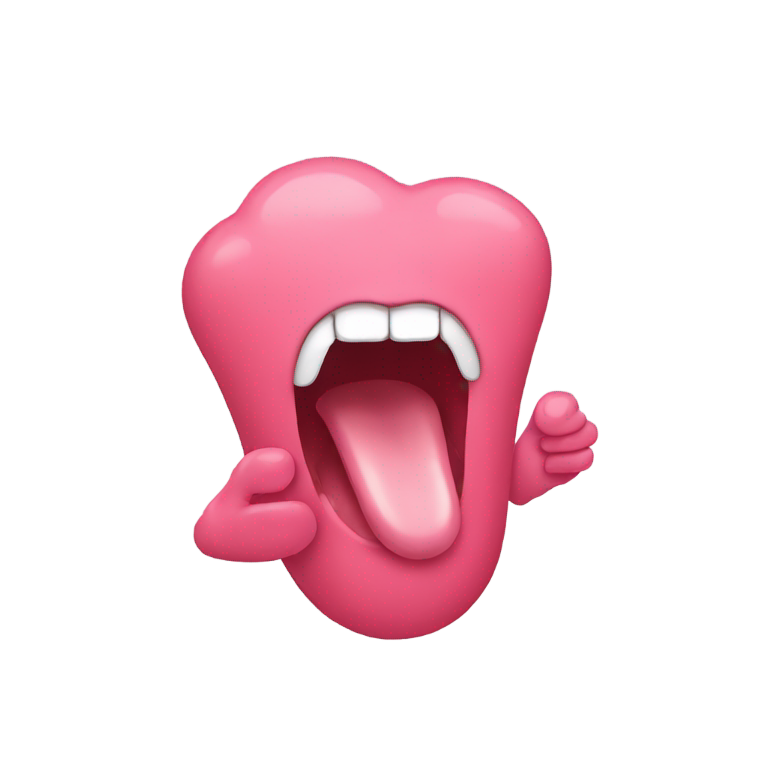 絵文字：tongue out with scooping hands to the side