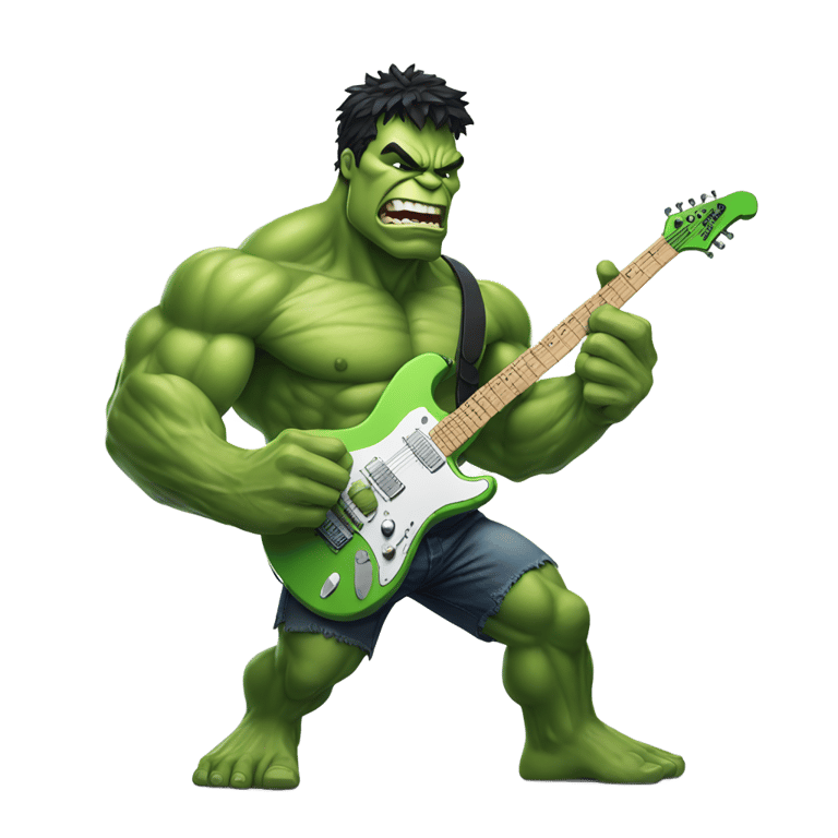 絵文字：Hulk playing  electric guitar