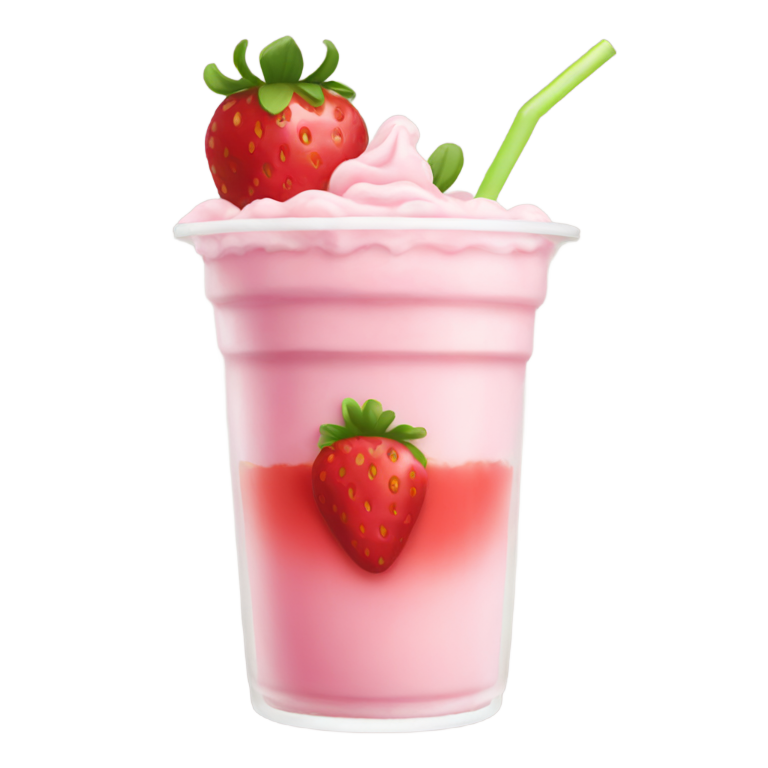genmoji：草莓奶油珍珠奶茶