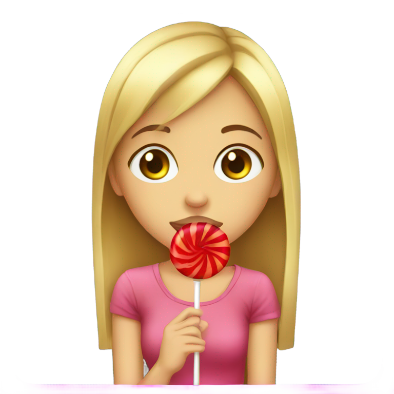 genmoji：女孩亲吻棒棒糖
