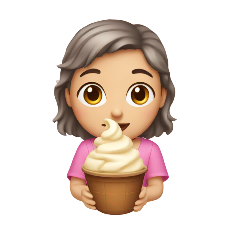 絵文字：アイスクリームを食べる女の子