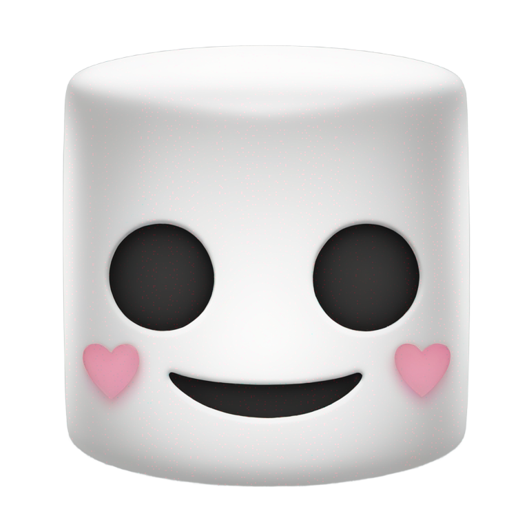 絵文字：Marshmello with heart eyes