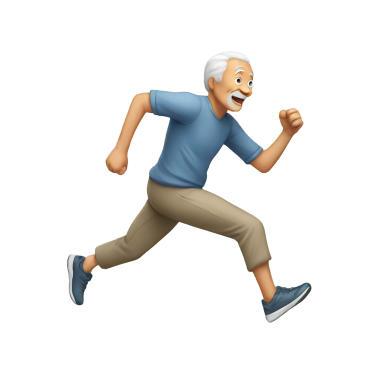 genmoji: Old man running