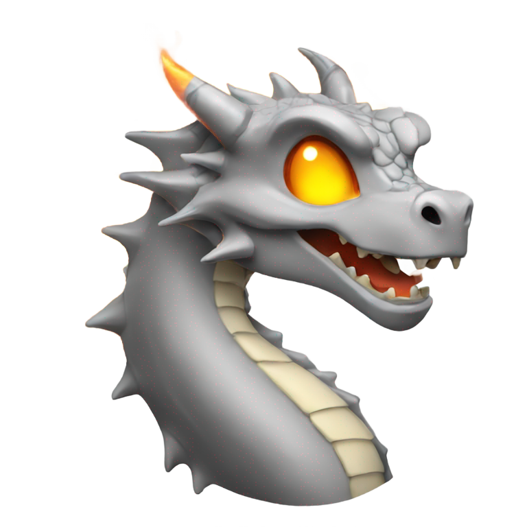 genmoji：Gray words "Dragon breathing fire"