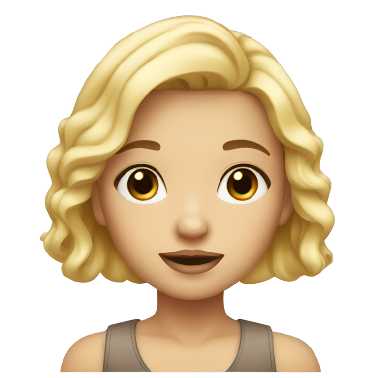genmoji：金发黑眼的小女孩，非常俏皮