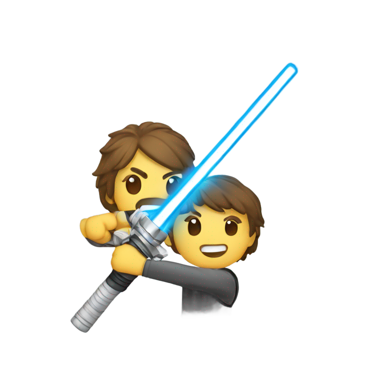 genmoji: Two light sabers clashing