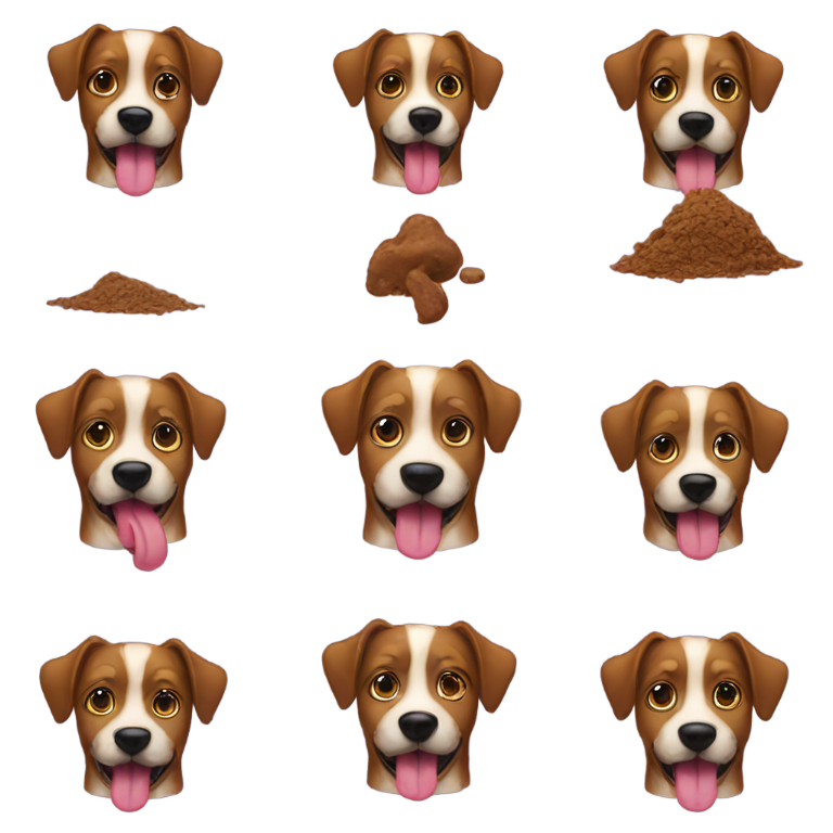 genmoji: Man licking poop off a dogs face