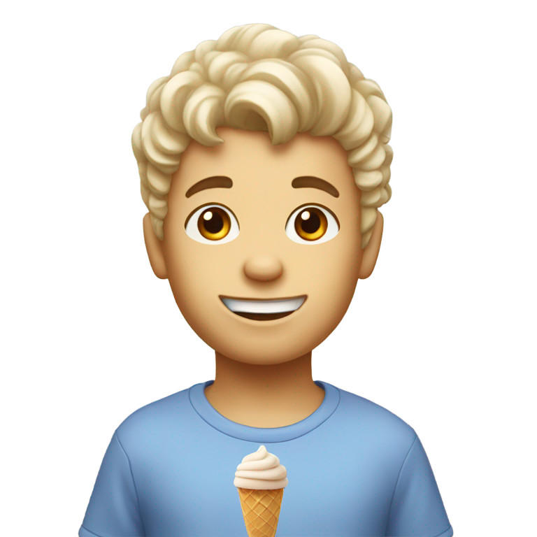 genmoji：金发冰淇淋蛋筒男孩