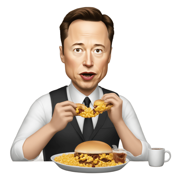 絵文字：Elon Musk eating Joe Biden