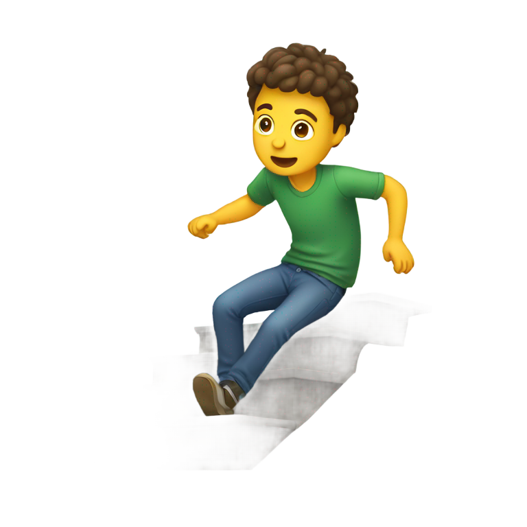 genmoji : Quelqu'un qui tombe dans les escaliers