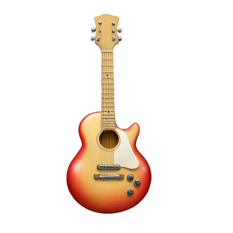 genmoji : Pomme jouant de la guitare