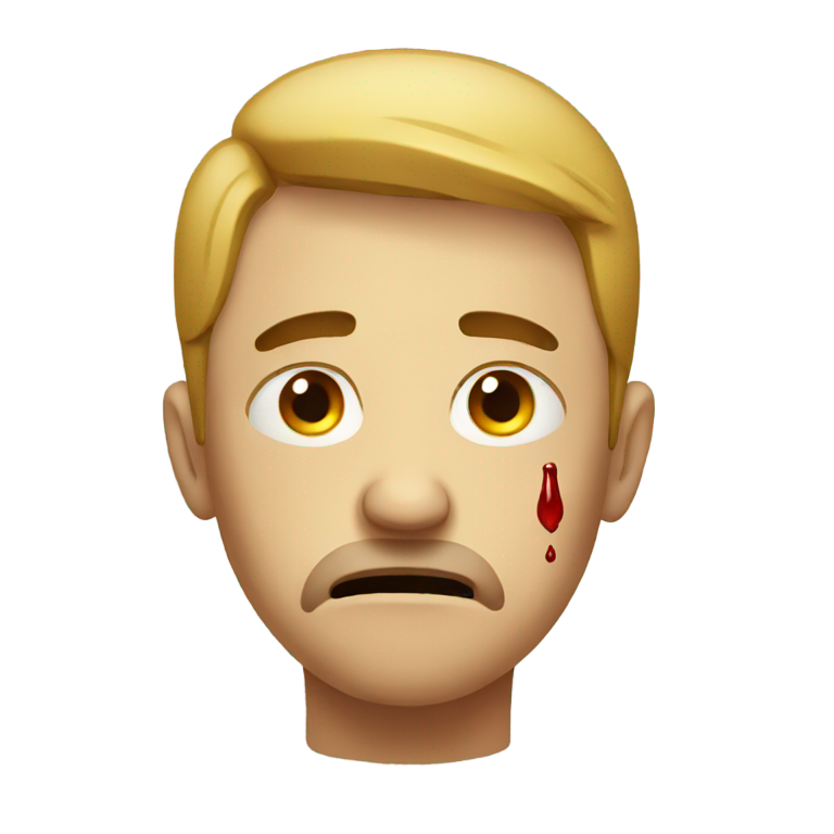 genmoji：伤心的流血男人