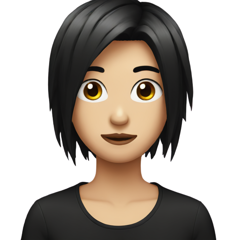 genmoji: Emoji face with emo black hair