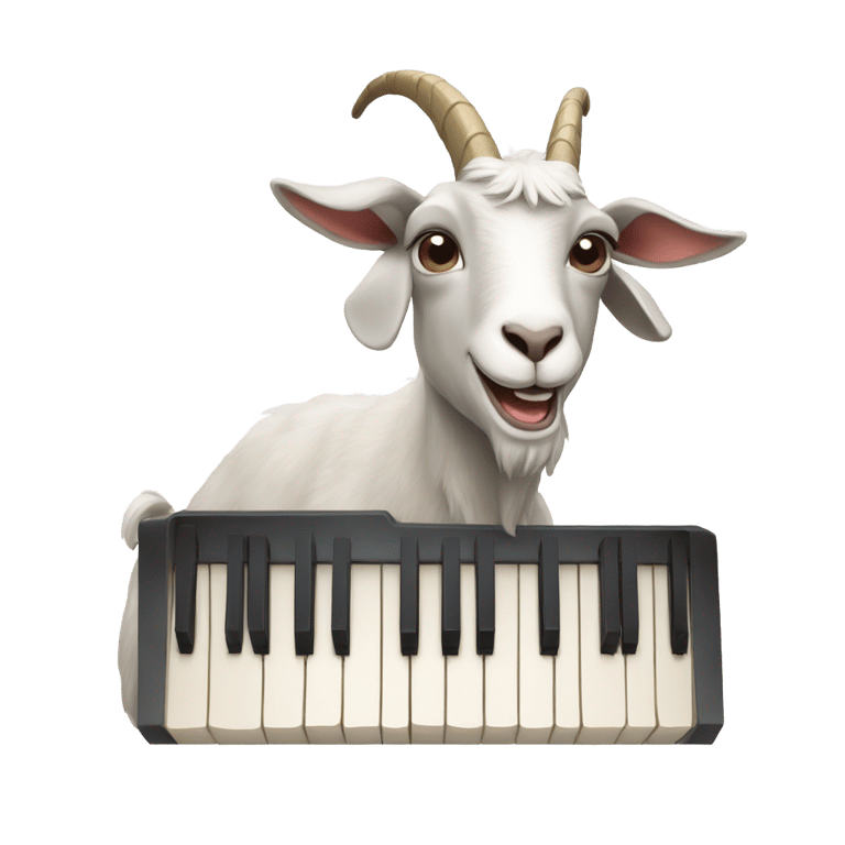 絵文字：A goat playing a keyboard