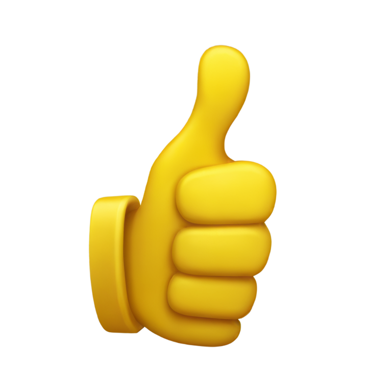 genmoji: thumbs up facing camera yellow