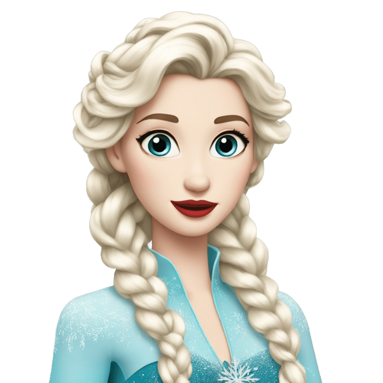 絵文字：Elsa open hair red lips