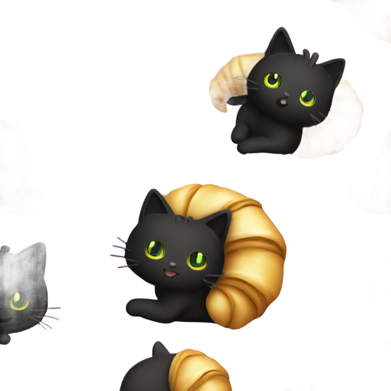 絵文字：金色の三日月型の首輪をつけた黒猫