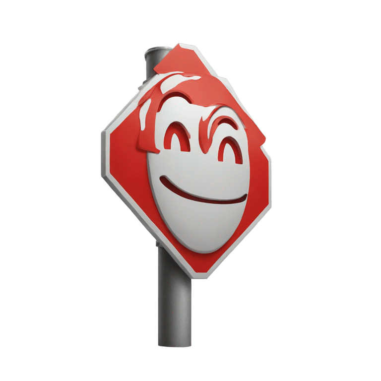 絵文字：Smiley face stop sign