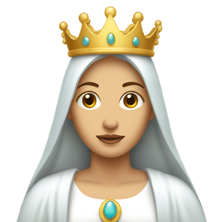 genmoji: Mother Mary with a crown