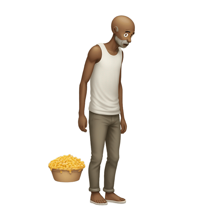 genmoji：Starving Man who wants Food