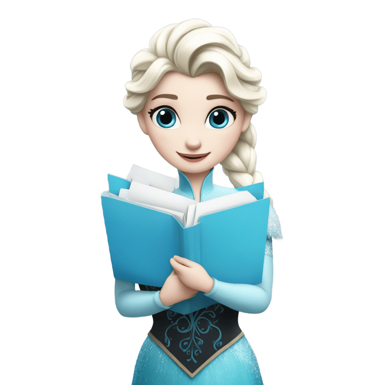 genmoji：Elsa hold blue snowey  letter 'A'