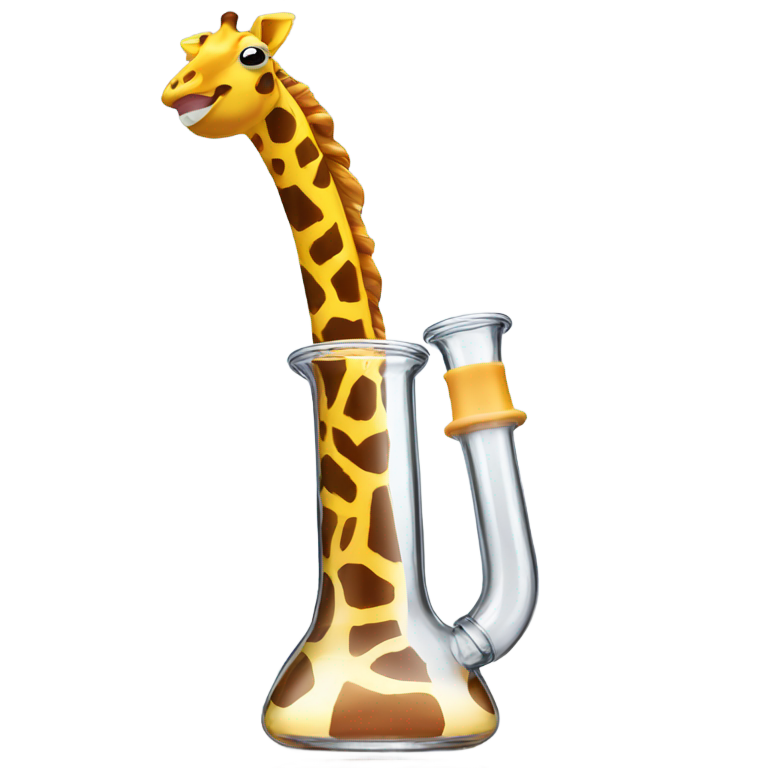 genmoji: glass bong with giraffe mouth piece