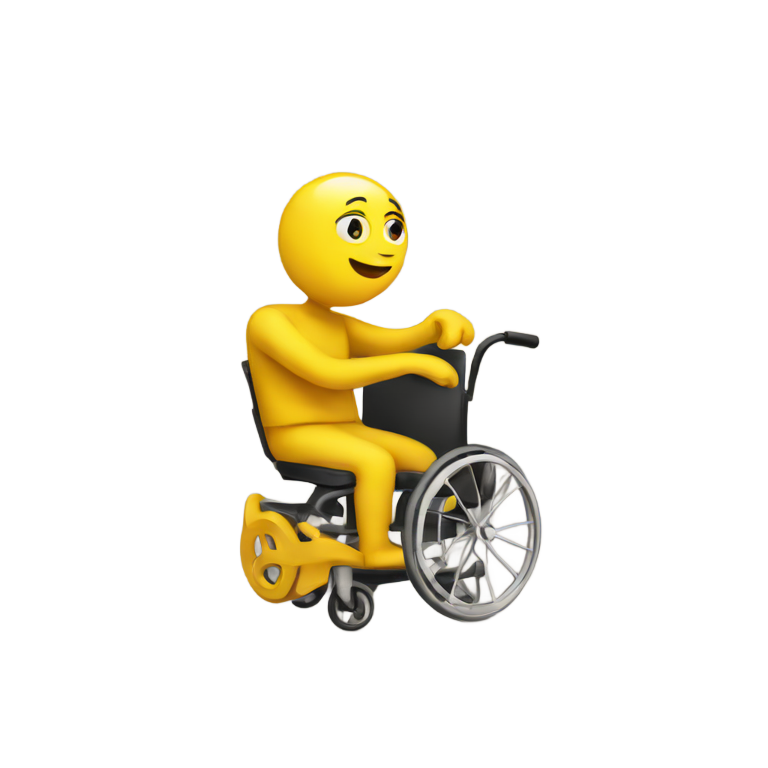 genmoji: Yellow guy with wheelchair