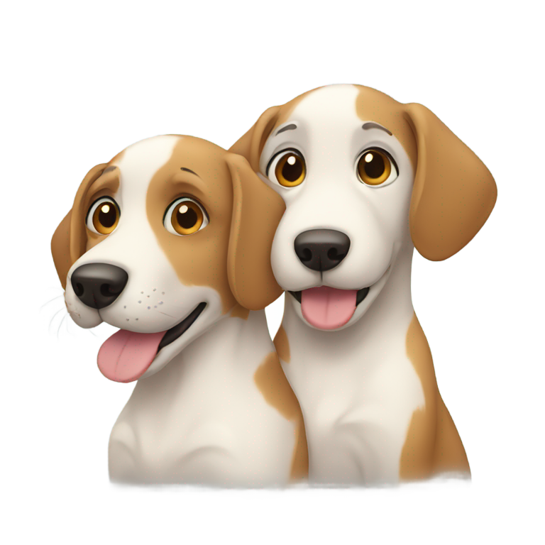 genmoji : Two dogs hugging