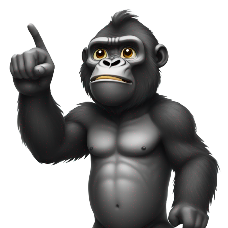 genmoji : Gorille levant son doigt pointé