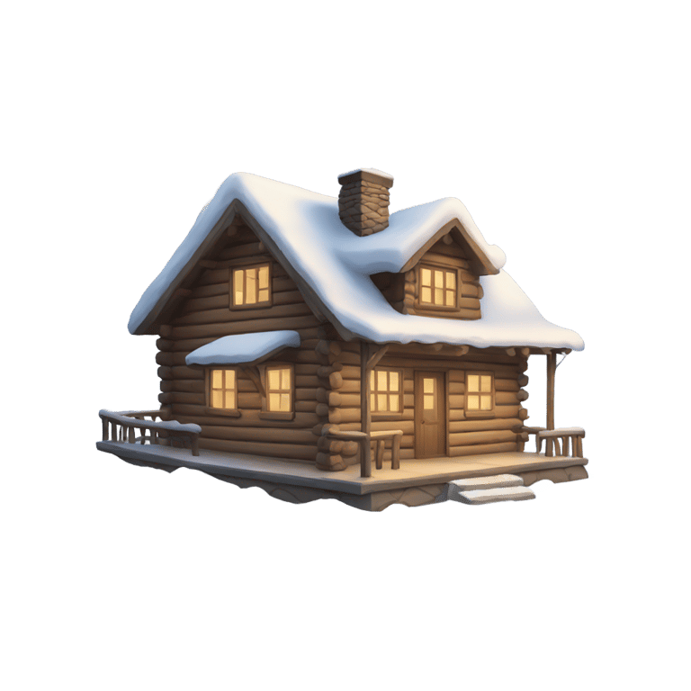 絵文字：Snowy Cabin