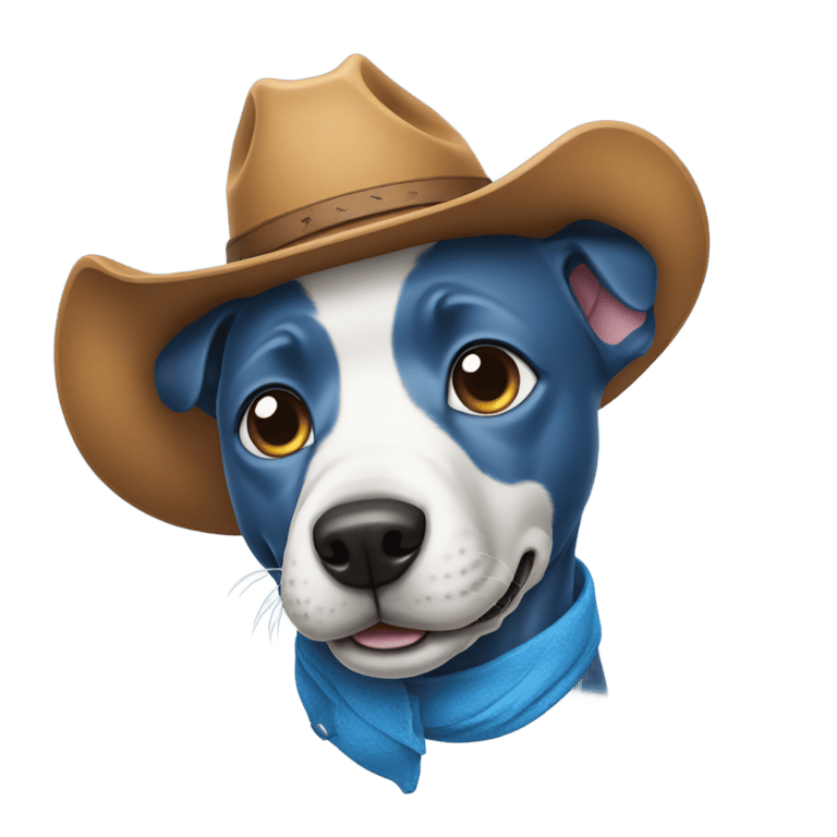 genmoji：蓝色狗戴着牛仔帽