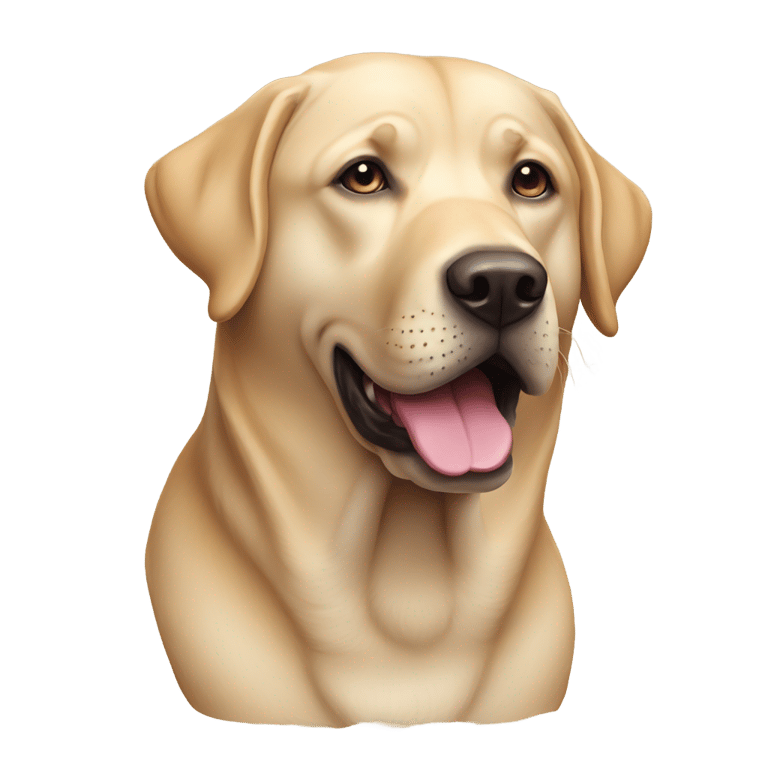 絵文字：Obese Labrador retriever
