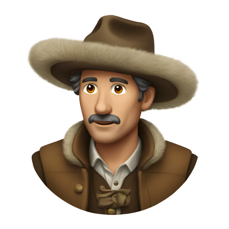 genmoji：先锋男子戴浣熊皮帽