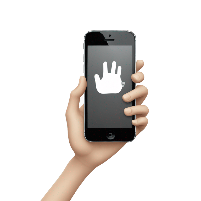 genmoji：One white hand having an Iphone into