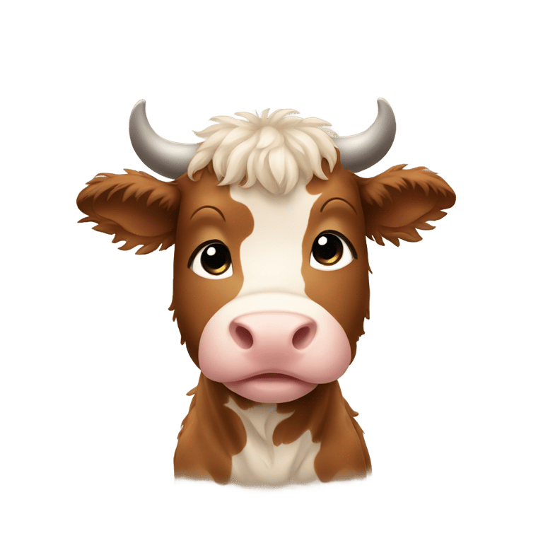 genmoji: A fluffy baby brown cow