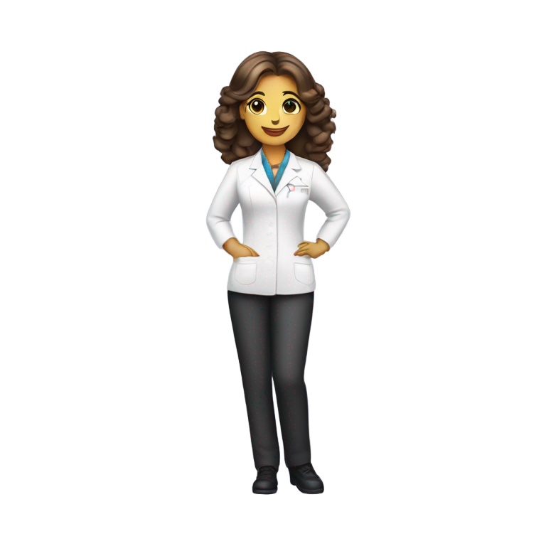 genmoji : Femme cosmétologue en uniforme avec une aiguille à la main