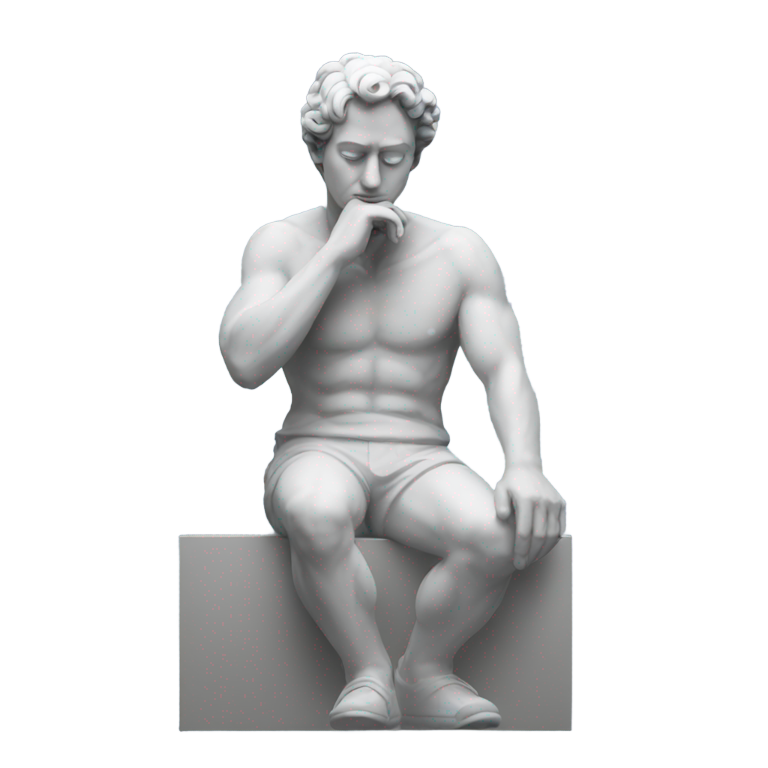 genmoji : Statue de l'homme pensant