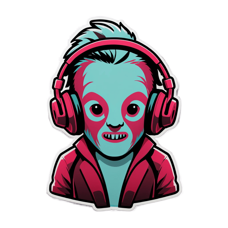genmoji: Raspberry listening to some tunes with headphones