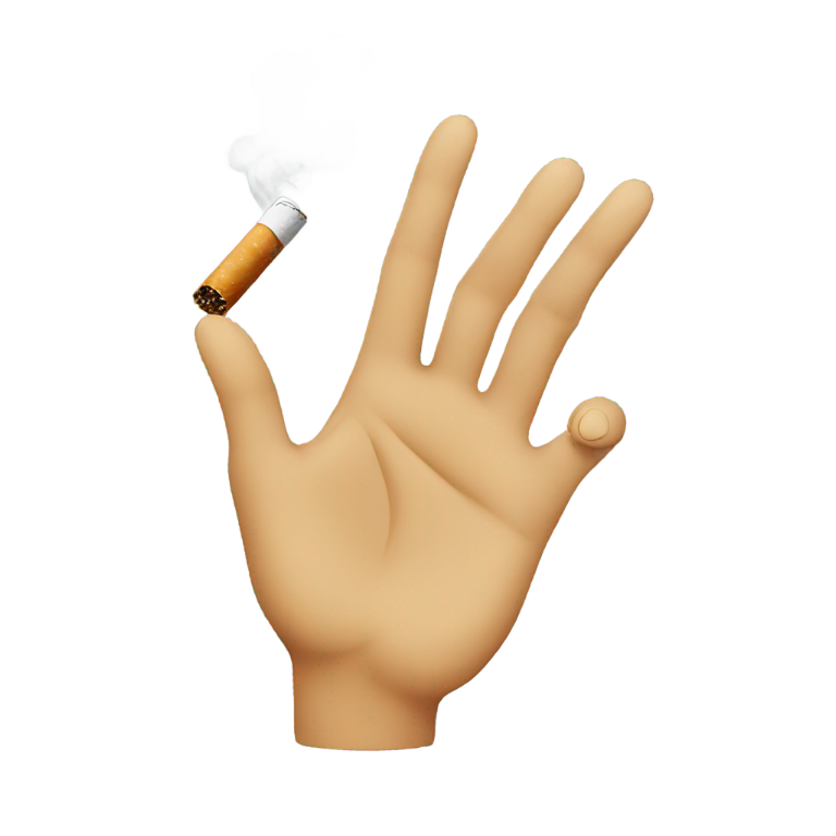 genmoji: hand emoji with a face smoking a blunt