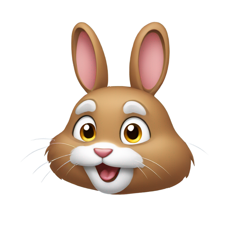 genmoji: rabbit making funny expression