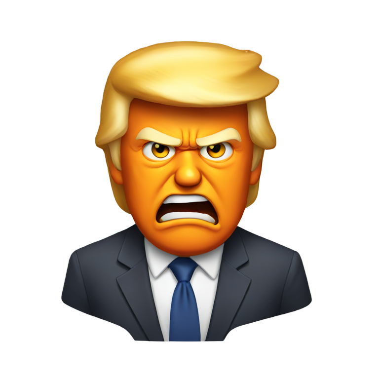 絵文字：オレンジ色の肌で怒っているドナルド・トランプ